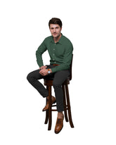 DARK GREEN CHILLI SOLID PLAIN COTTON SHIRT